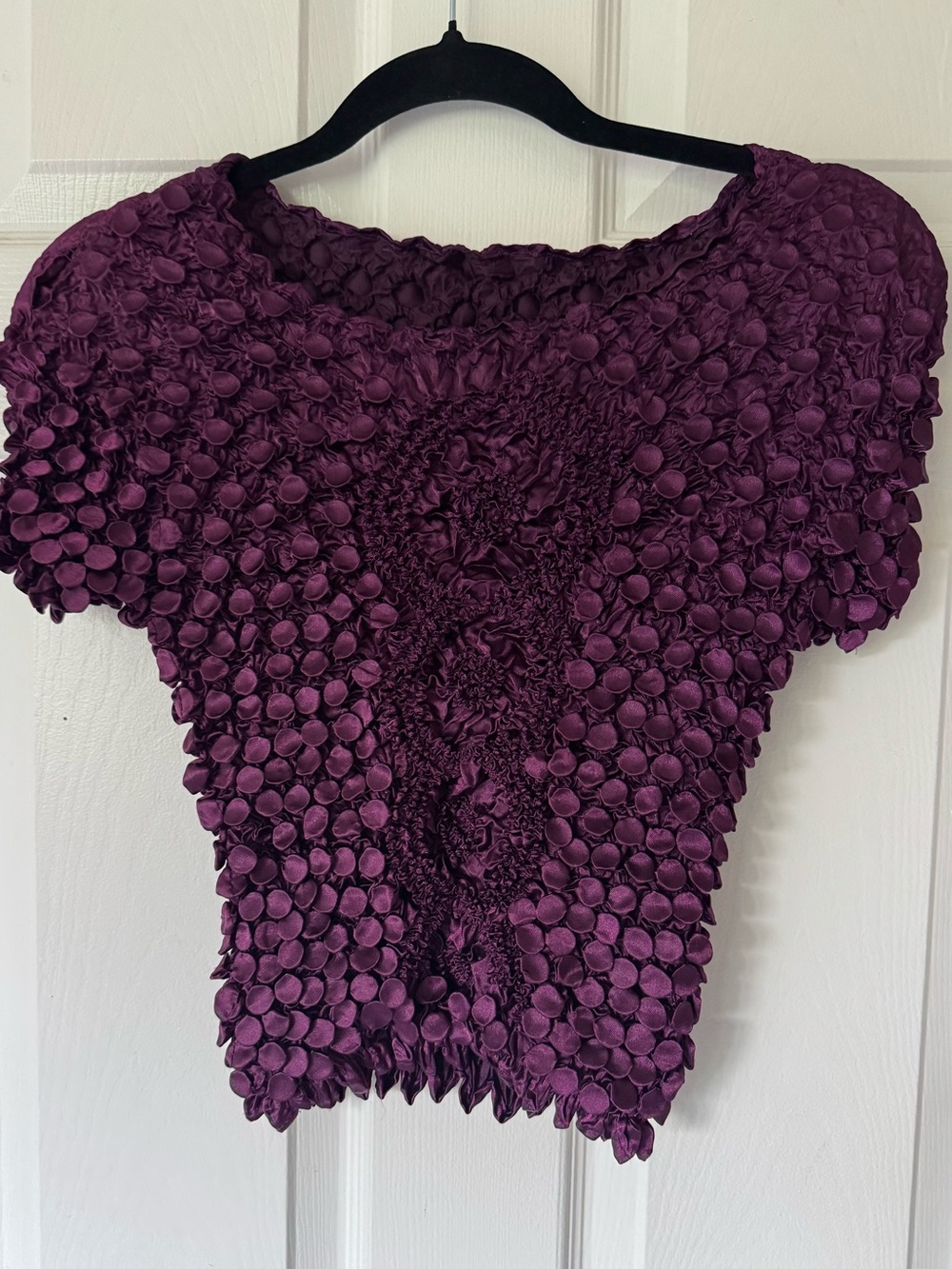 Women’s Textured Purple Short-Sleeve Top